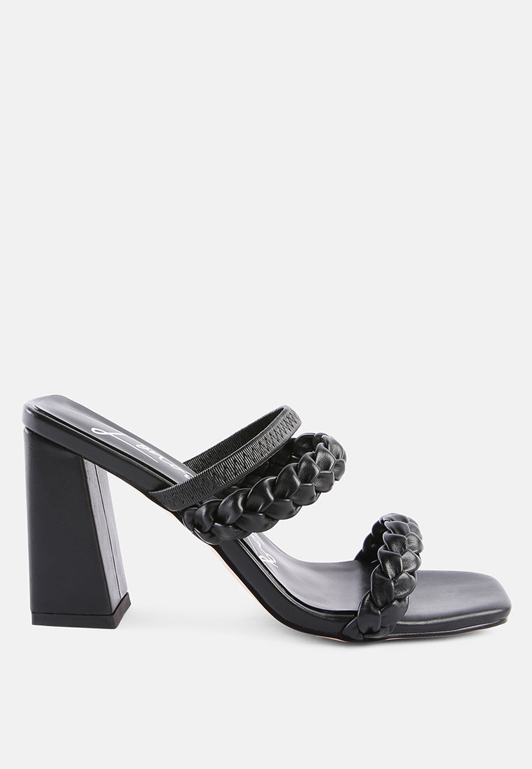 Arnie Braided Straps Block Heeled Sandals from London Rag International