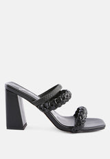 Arnie Braided Straps Block Heeled Sandals from London Rag International