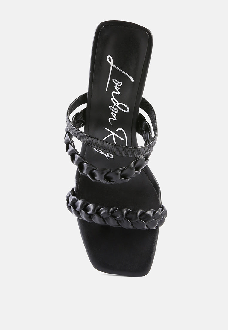 Arnie Braided Straps Block Heeled Sandals from London Rag International