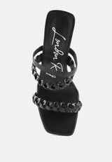 Arnie Braided Straps Block Heeled Sandals from London Rag International