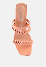 Arnie Braided Straps Block Heeled Sandals from London Rag International
