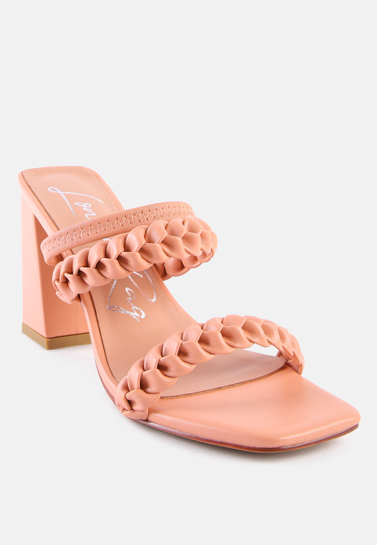 Arnie Braided Straps Block Heeled Sandals from London Rag International