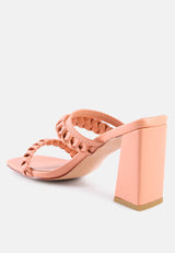 Arnie Braided Straps Block Heeled Sandals from London Rag International