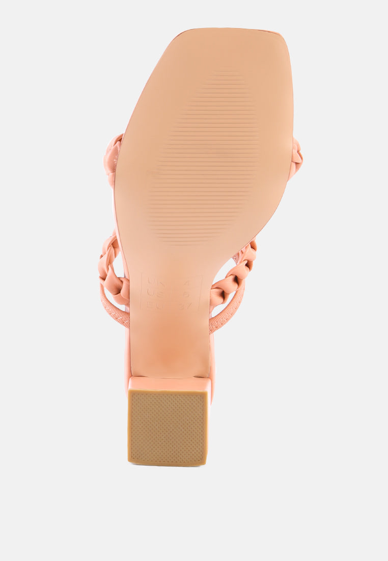 Arnie Braided Straps Block Heeled Sandals from London Rag International