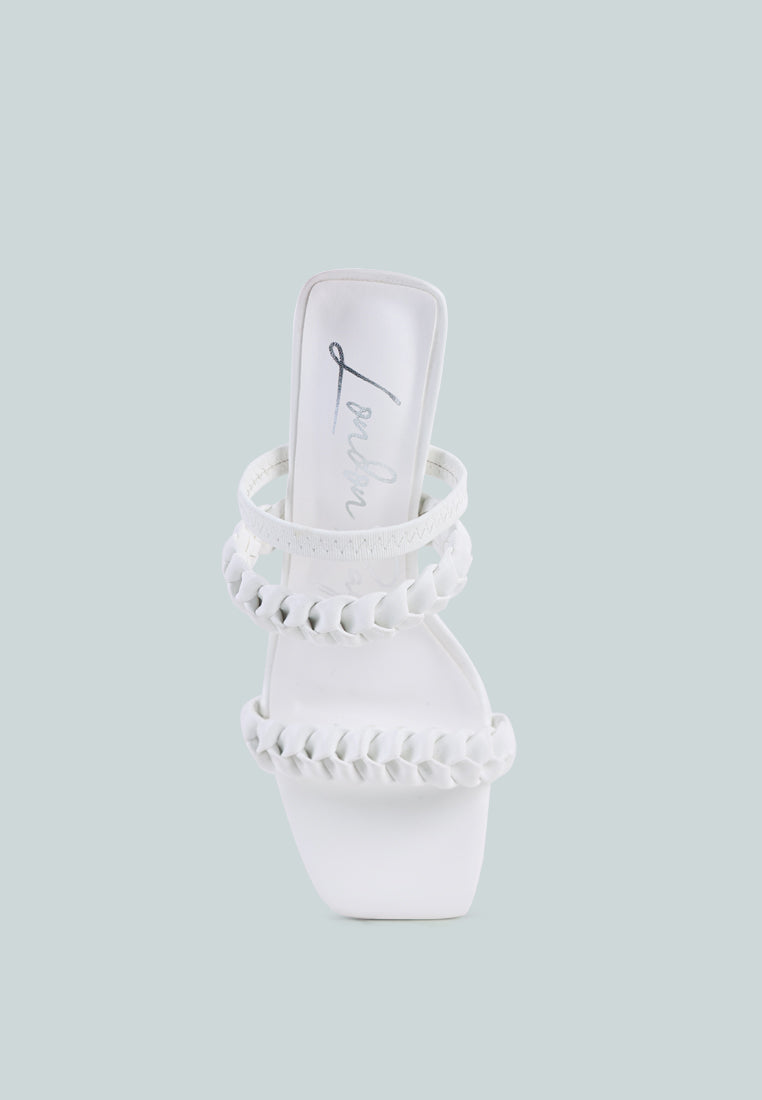 Arnie Braided Straps Block Heeled Sandals from London Rag International