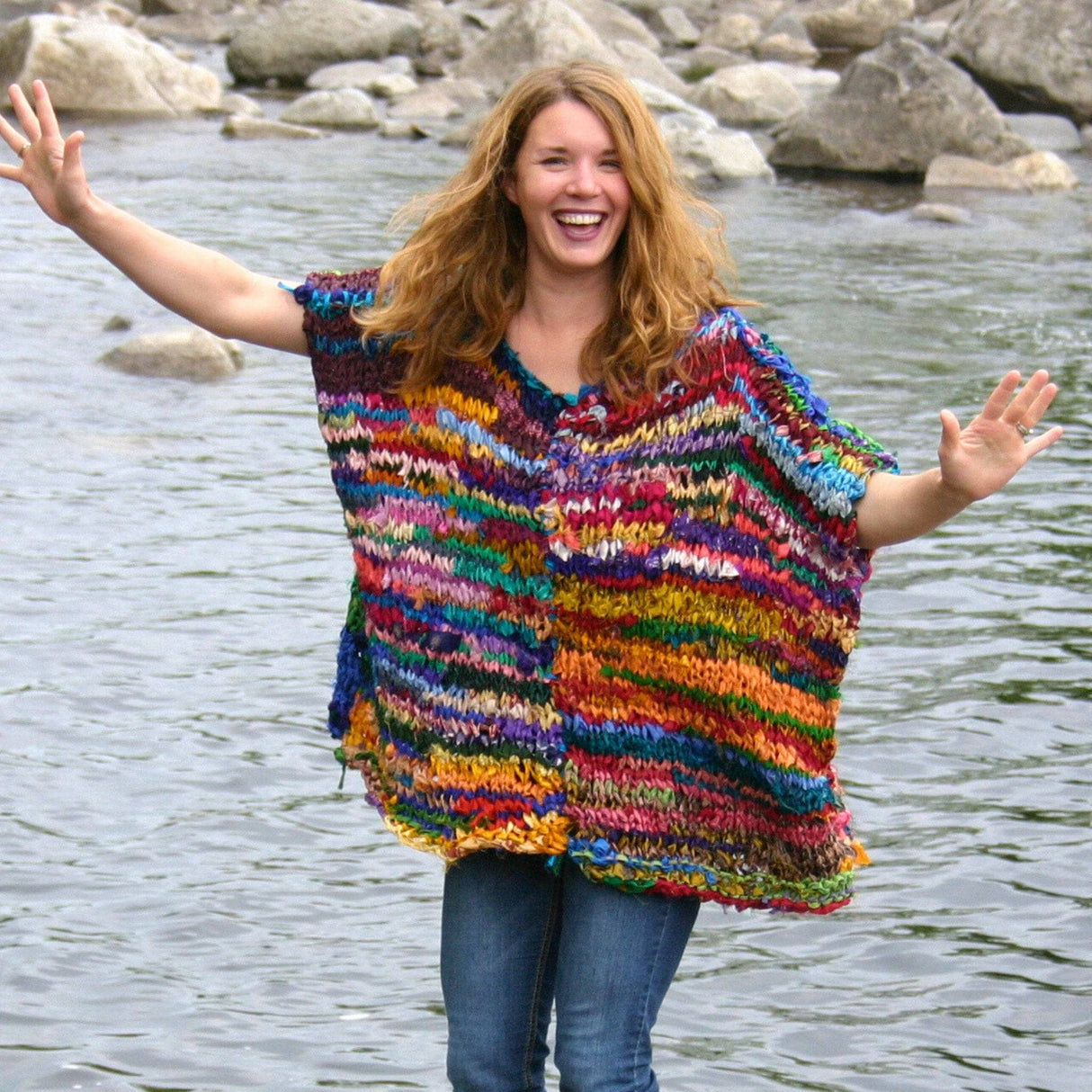 Artfully Yours Poncho Knit Pattern from Darn Good Yarn