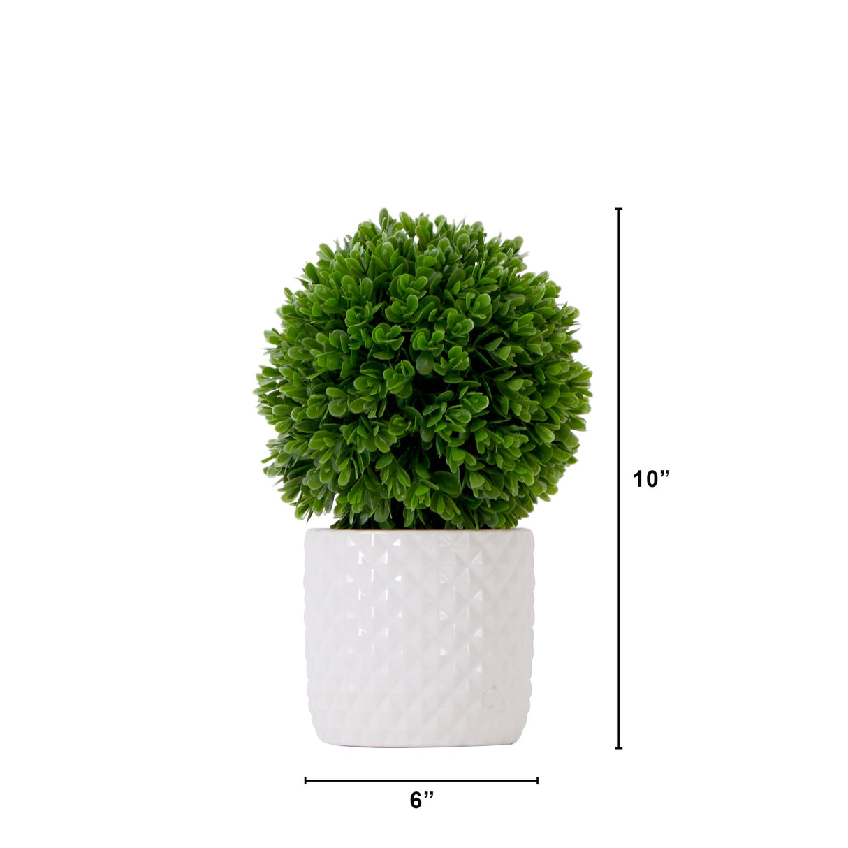 10" Artificial Boxwood Topiary Plant with Decorative Planter from Nearly Natural