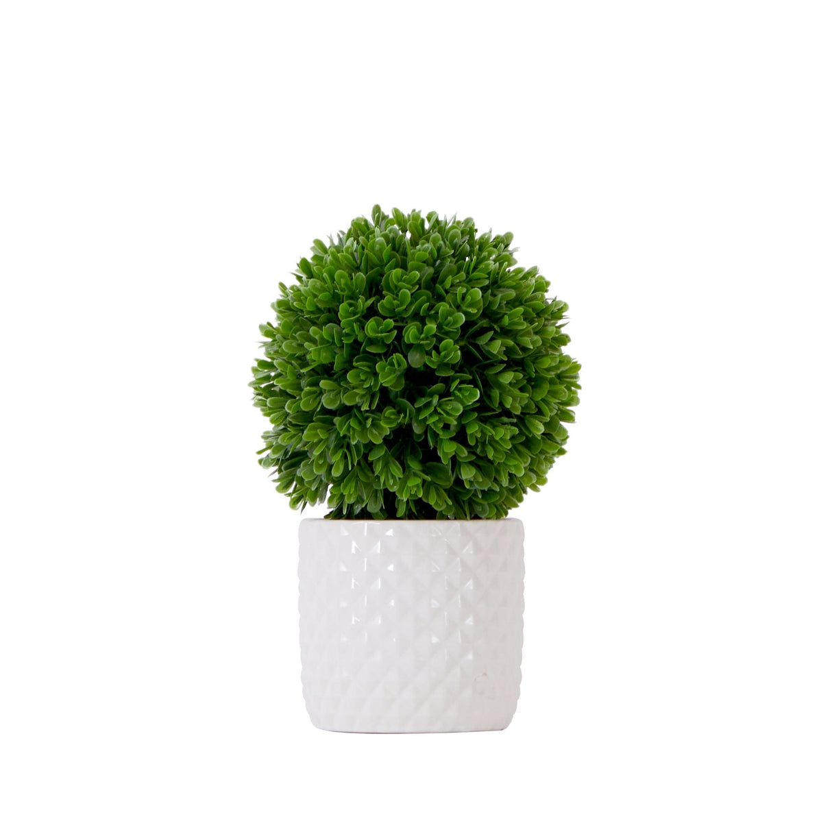 10" Artificial Boxwood Topiary Plant with Decorative Planter from Nearly Natural