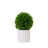 10" Artificial Boxwood Topiary Plant with Decorative Planter from Nearly Natural