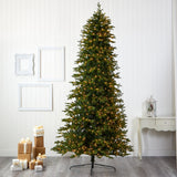 10’ Belgium Fir “Natural Look” Artificial Christmas Tree with 1050 Clear LED Lights from Nearly Natural