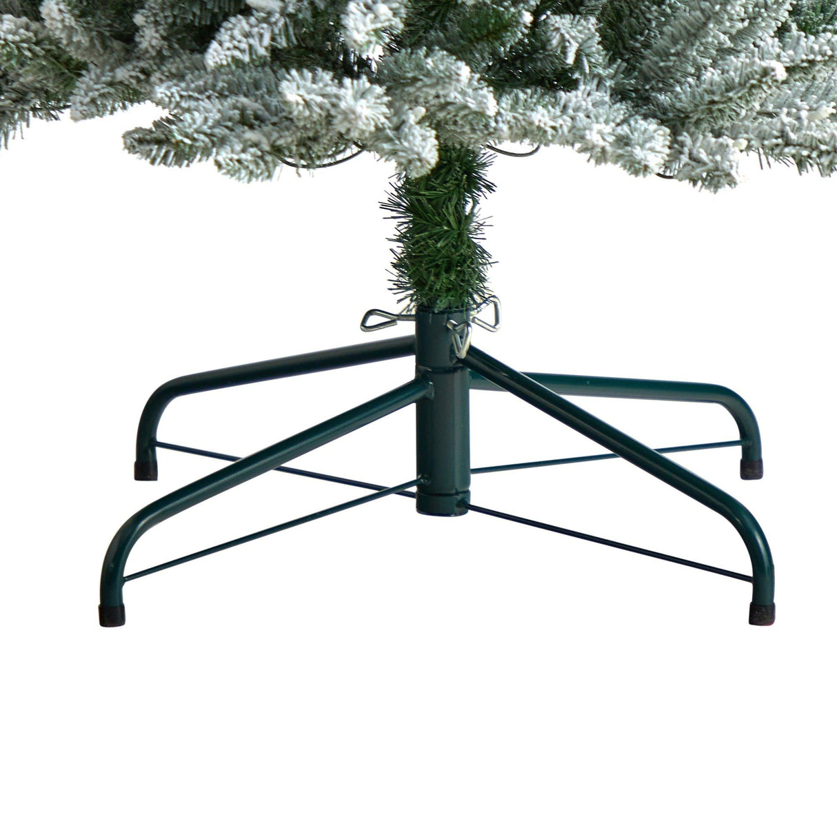 10’ Flocked Pencil Artificial Christmas Tree with 700 Clear Lights and 1145 Bendable Branches from Nearly Natural