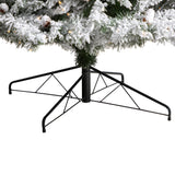 10' Flocked White River Mountain Pine Christmas Tree with Pinecones and 800 Clear LED Lights from Nearly Natural