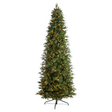 10’ Fraser Fir Artificial Christmas Tree with 780 LED Lights and 2327 Bendable Branches from Nearly Natural
