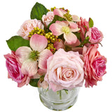 10" Rose and Berry Arrangement" from Nearly Natural