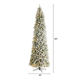 10’ Slim Flocked Montreal Fir Artificial Christmas Tree from Nearly Natural