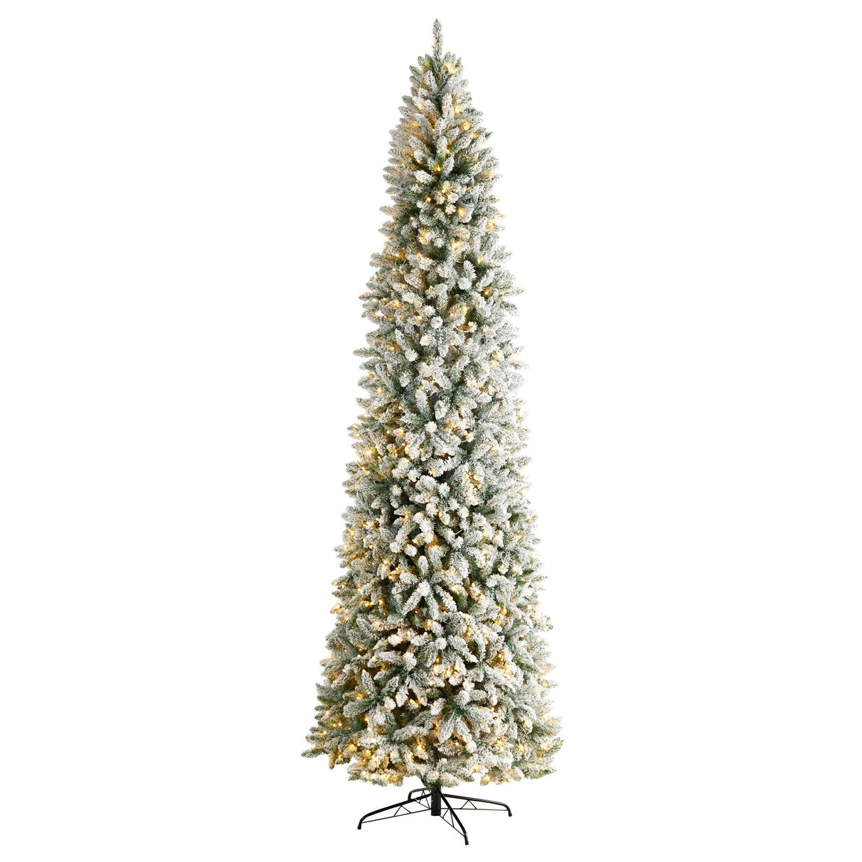 10’ Slim Flocked Montreal Fir Artificial Christmas Tree from Nearly Natural