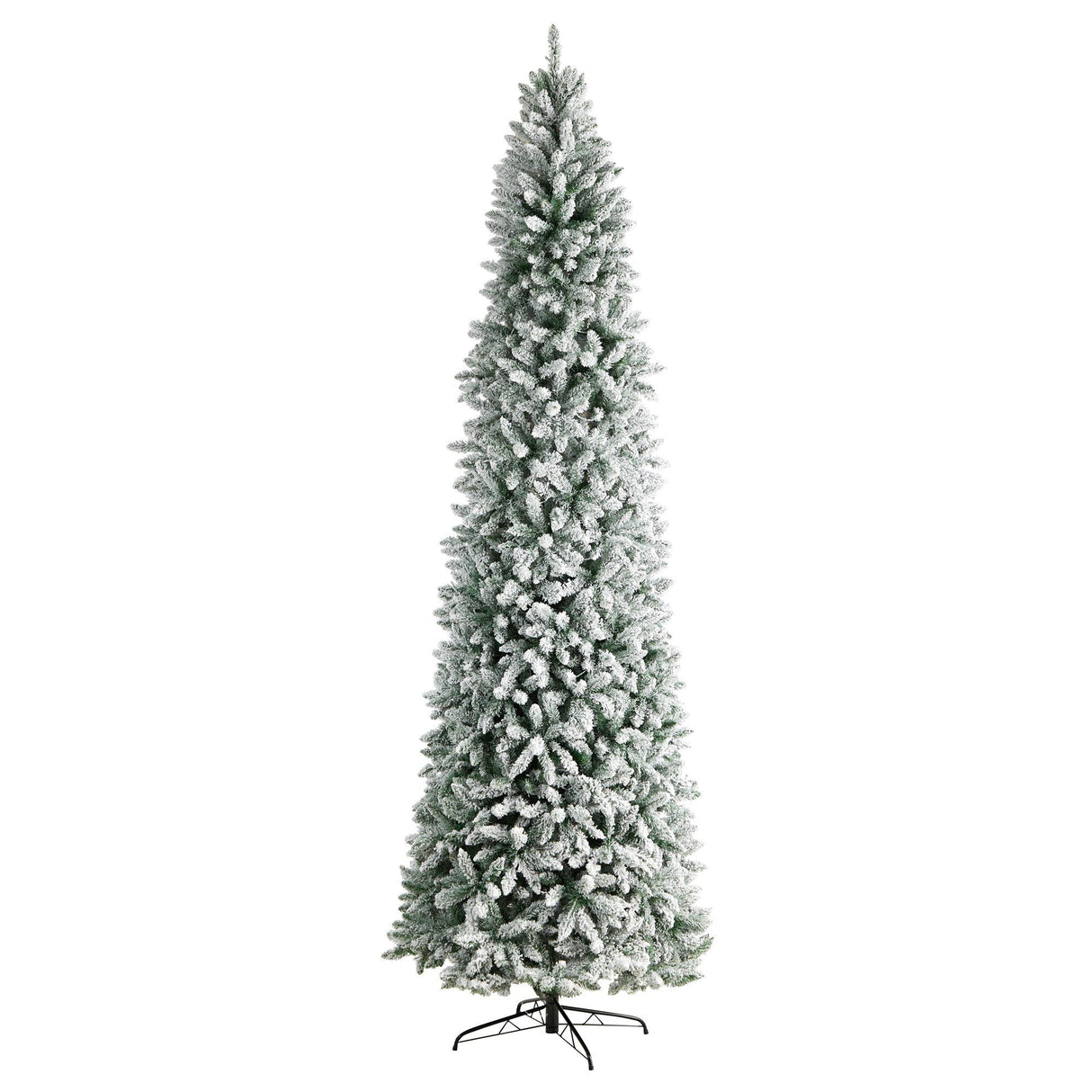 10’ Slim Flocked Montreal Fir Artificial Christmas Tree from Nearly Natural