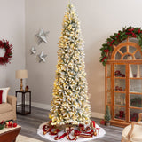 10’ Slim Flocked Montreal Fir Artificial Christmas Tree from Nearly Natural