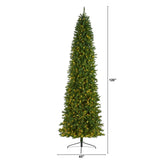 10’ Slim Green Mountain Pine Artificial Christmas Tree with 800 Clear LED Lights from Nearly Natural