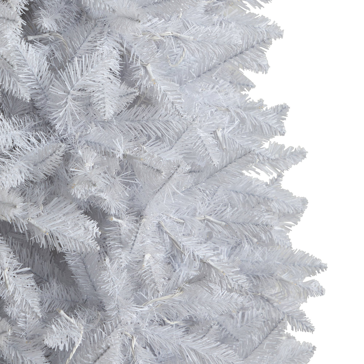 10’ Slim White Artificial Christmas Tree with 800 Warm White LED Lights and 2420 Bendable Branches from Nearly Natural