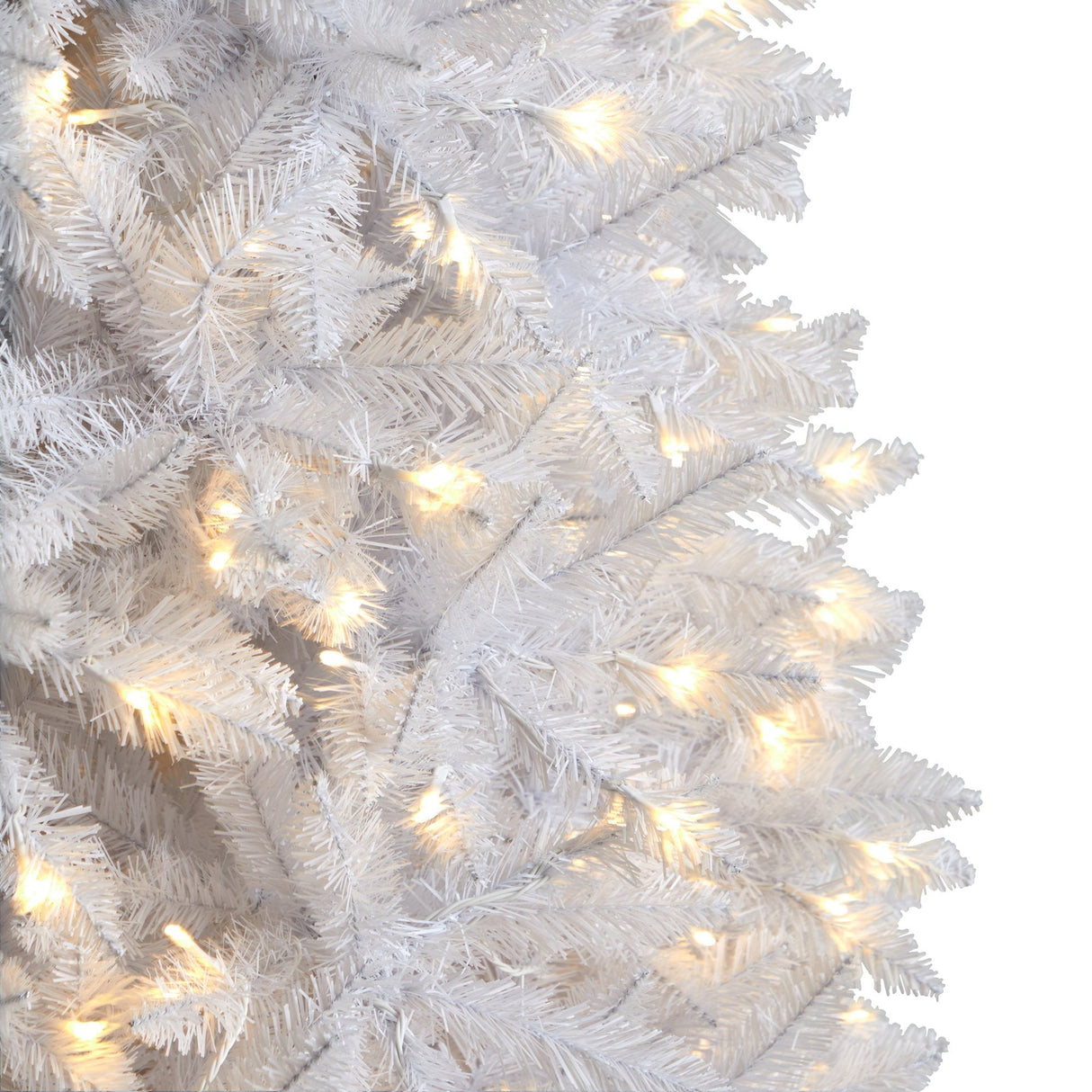 10’ Slim White Artificial Christmas Tree with 800 Warm White LED Lights and 2420 Bendable Branches from Nearly Natural