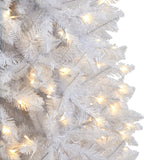 10’ Slim White Artificial Christmas Tree with 800 Warm White LED Lights and 2420 Bendable Branches from Nearly Natural