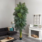 Triple Stalk Golden Cane Artificial Palm Tree 10’ from Nearly Natural