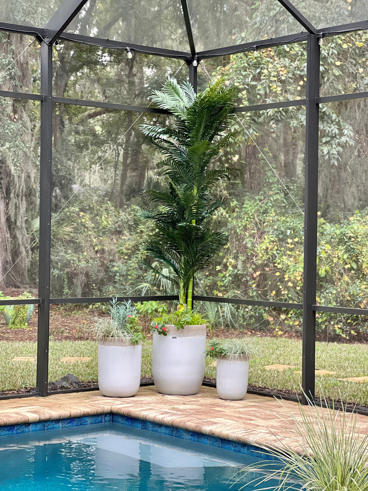 Triple Stalk Golden Cane Artificial Palm Tree 10’ from Nearly Natural