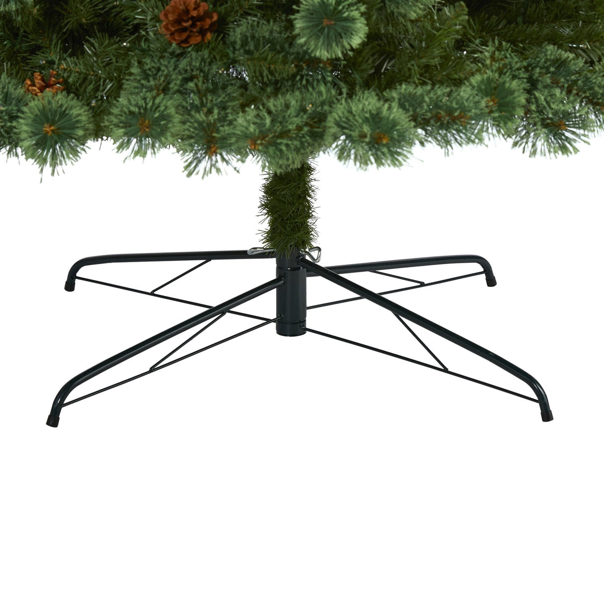 10’ White Mountain Pine Artificial Christmas Tree with 850 Clear LED Lights and Pine Cones from Nearly Natural