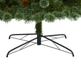 10’ White Mountain Pine Artificial Christmas Tree with 850 Clear LED Lights and Pine Cones from Nearly Natural