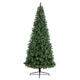 10’ Wisconsin Slim Snow Tip Pine Artificial Christmas Tree with 1050 Clear LED Lights from Nearly Natural