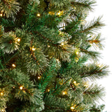 10’ Wisconsin Slim Snow Tip Pine Artificial Christmas Tree with 1050 Clear LED Lights from Nearly Natural
