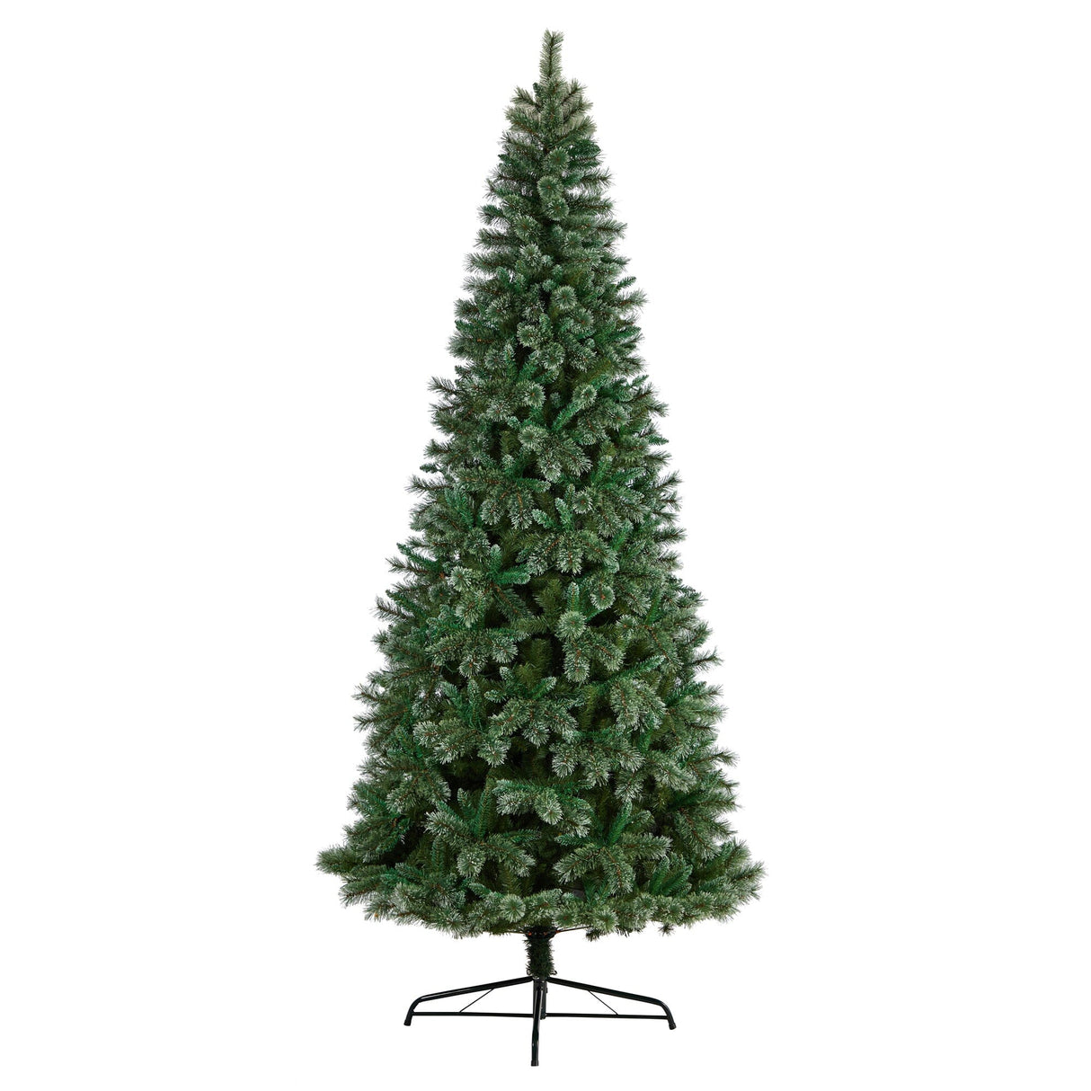 10’ Wisconsin Slim Snow Tip Pine Artificial Christmas Tree with 1652 Bendable Branches from Nearly Natural