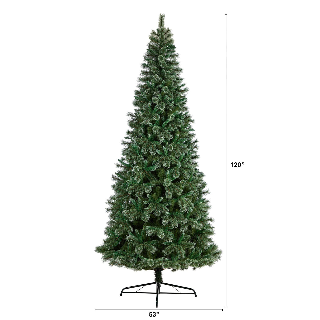 10’ Wisconsin Slim Snow Tip Pine Artificial Christmas Tree with 1652 Bendable Branches from Nearly Natural