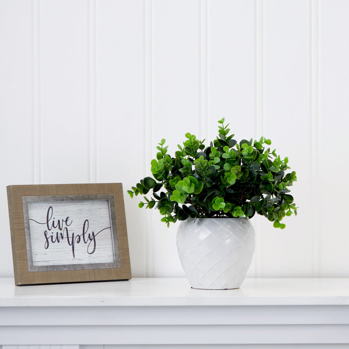 11” Artificial Boxwood Plant with Decorative Planter from Nearly Natural
