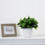11” Artificial Boxwood Plant with Decorative Planter from Nearly Natural