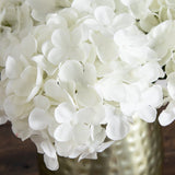 11” Artificial Hydrangea Arrangement in Gold Metal Vase from Nearly Natural