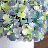 11” Artificial Hydrangea Arrangement in White Metal Vase from Nearly Natural
