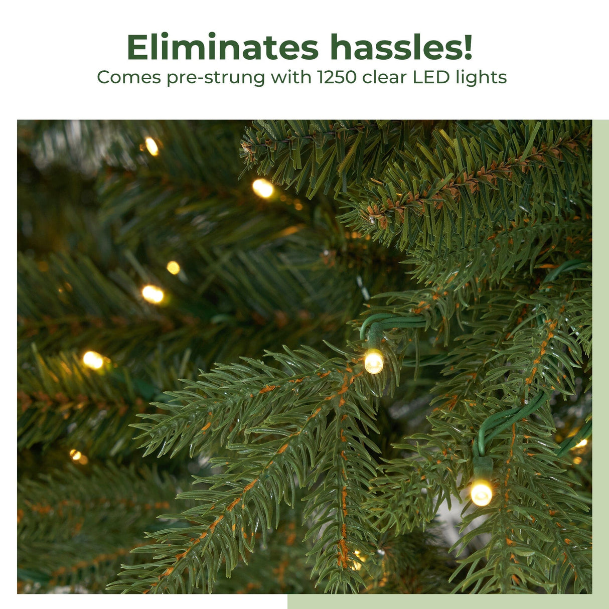 11’ Belgium Fir “Natural Look” Artificial Christmas Tree with 1250 Clear LED Lights and 4222 Bendable Branches from Nearly Natural