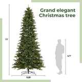 11’ Belgium Fir “Natural Look” Artificial Christmas Tree with 1250 Clear LED Lights and 4222 Bendable Branches from Nearly Natural