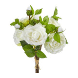 11” Camellia Artificial Flower Bouquet (Set of 4) from Nearly Natural