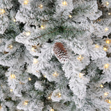 11’ Flocked Livingston Fir Artificial Christmas Tree with Pine Cones, 950 Clear Warm LED Lights and 3016 Bendable Branches from Nearly Natural