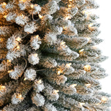 11’ Flocked Pencil Artificial Christmas Tree with 850 Clear Lights and 1435 Bendable Branches from Nearly Natural