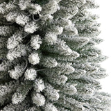 11’ Flocked Pencil Artificial Christmas Tree with 850 Clear Lights and 1435 Bendable Branches from Nearly Natural