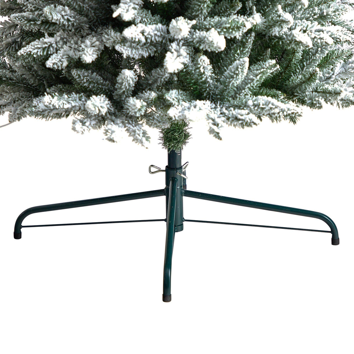 11’ Flocked Pencil Artificial Christmas Tree with 850 Clear Lights and 1435 Bendable Branches from Nearly Natural