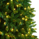 11’ Slim Green Mountain Pine Christmas Tree with 950 Clear LED Lights and 2836 Bendable Branches from Nearly Natural