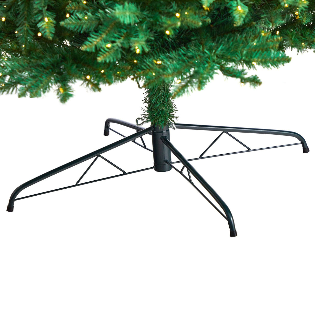 11’ Slim Green Mountain Pine Christmas Tree with 950 Clear LED Lights and 2836 Bendable Branches from Nearly Natural