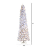 11’ Slim White Artificial Christmas Tree with 950 Warm White LED Lights and 2836 Bendable Branches from Nearly Natural