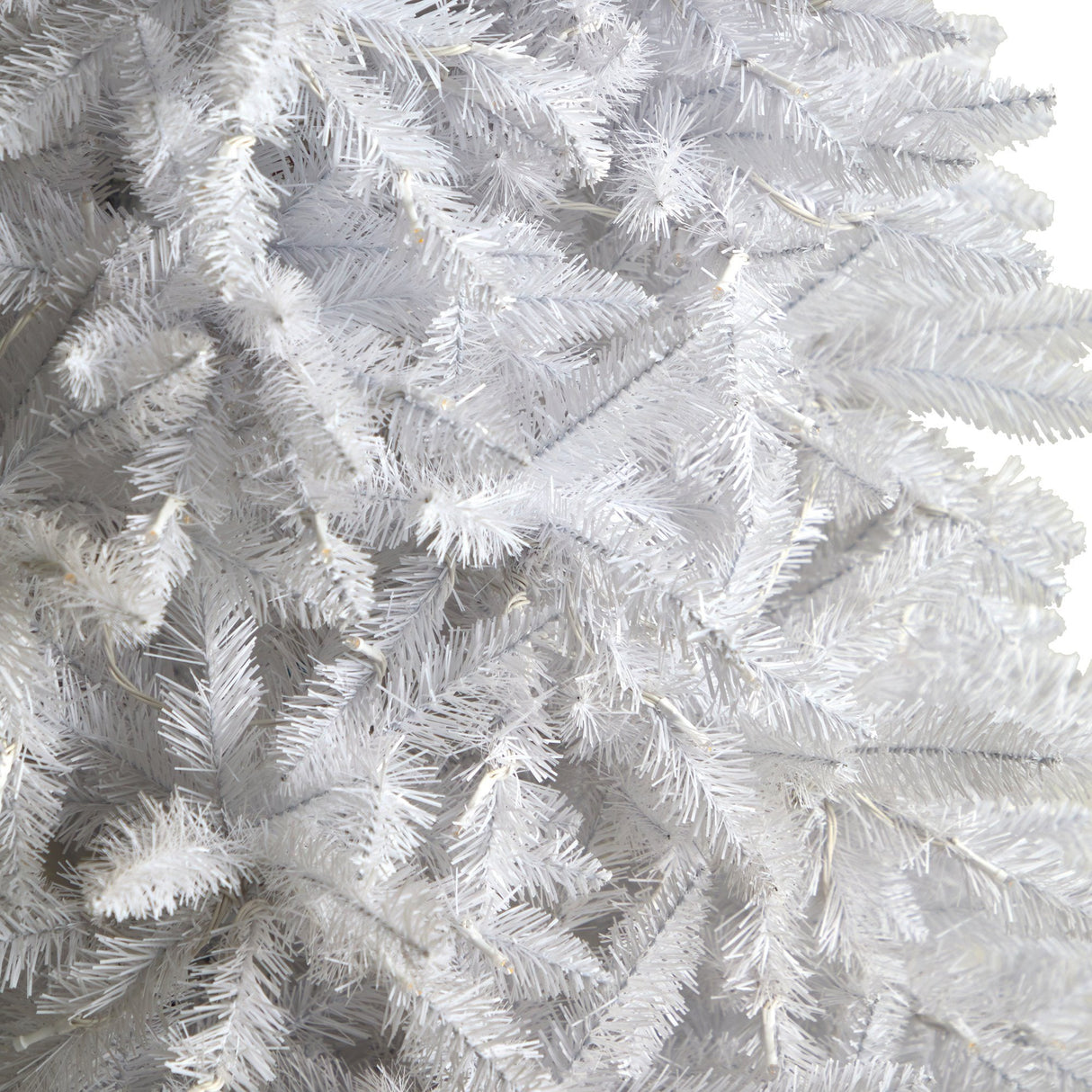 11’ Slim White Artificial Christmas Tree with 950 Warm White LED Lights and 2836 Bendable Branches from Nearly Natural