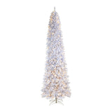 11’ Slim White Artificial Christmas Tree with 950 Warm White LED Lights and 2836 Bendable Branches from Nearly Natural